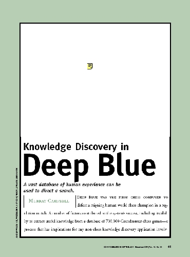 Knowledge Discovery in Deep Blue